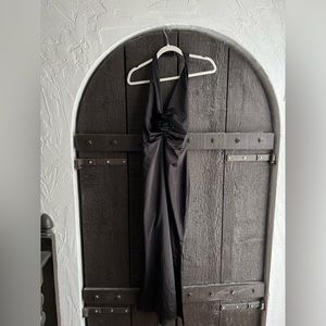 Black halter maxi dress